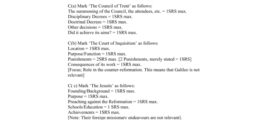 Marking Scheme Part 1