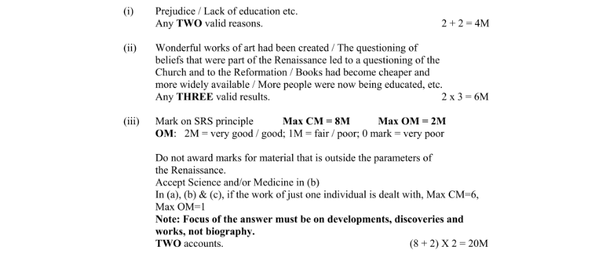Marking Scheme Part 1