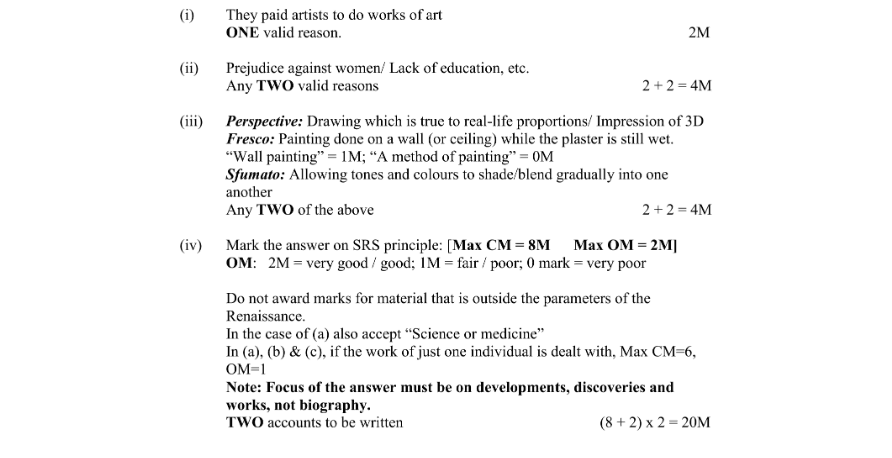 Marking Scheme Part 1