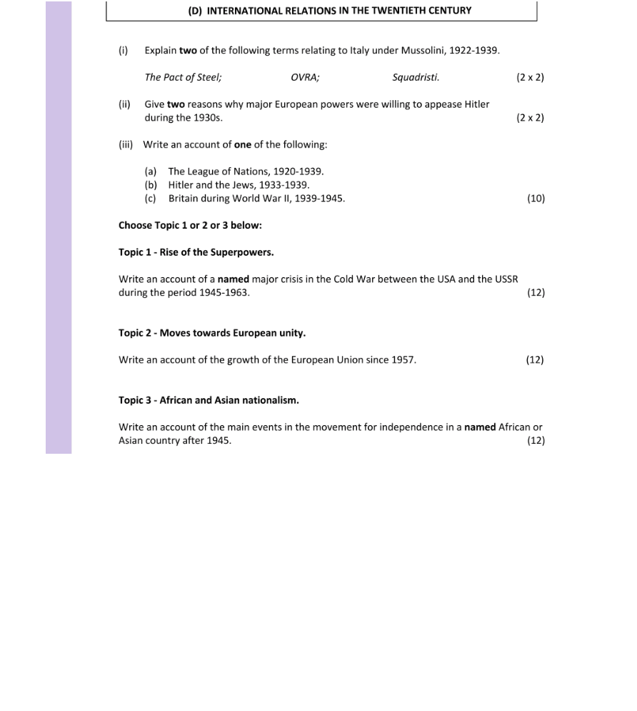 Question 2019 - D Part 1