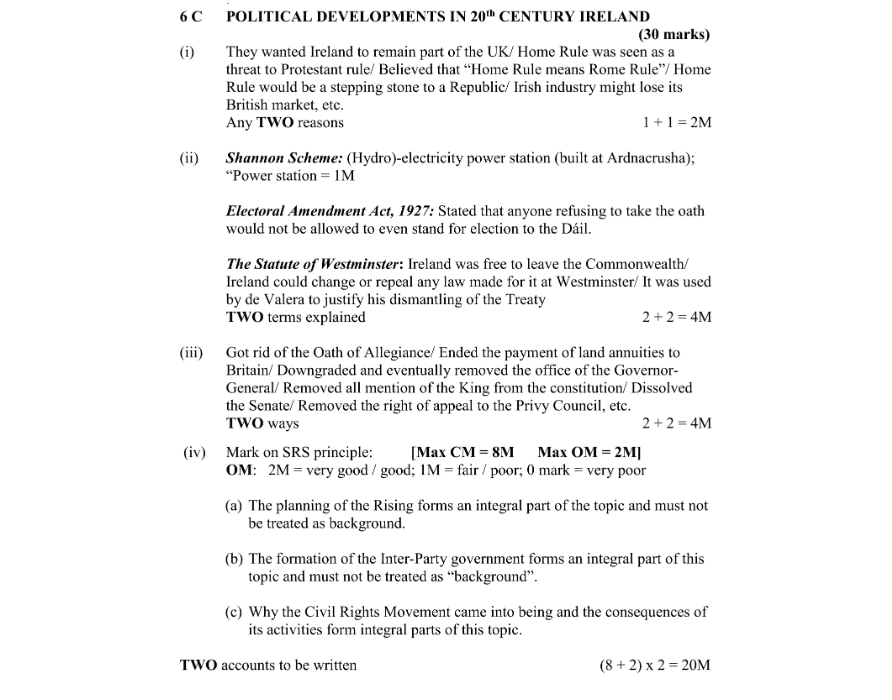 Marking Scheme Part 1