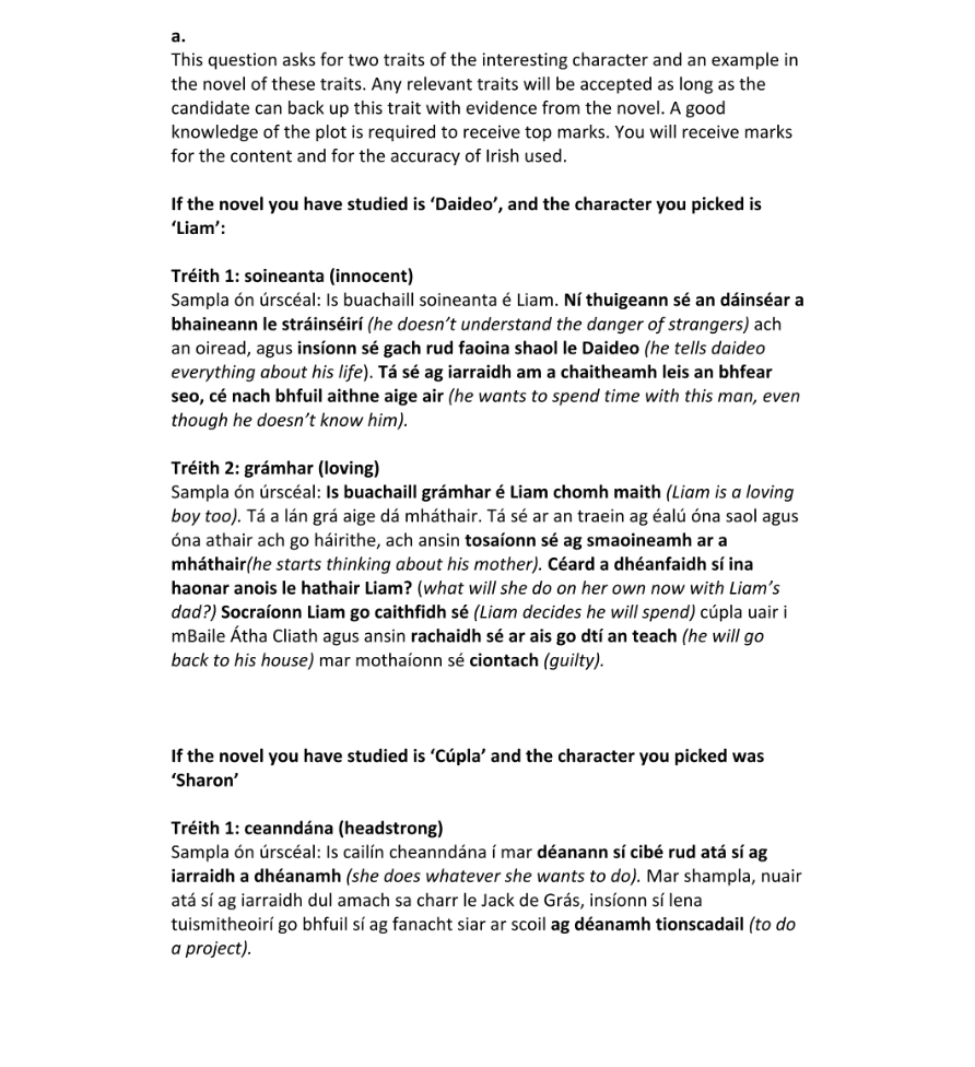 Marking Scheme Part 1