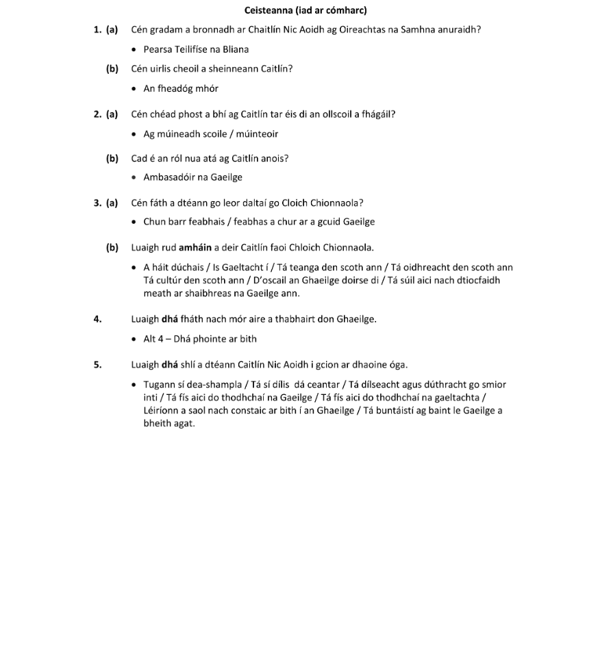 Marking Scheme Part 1