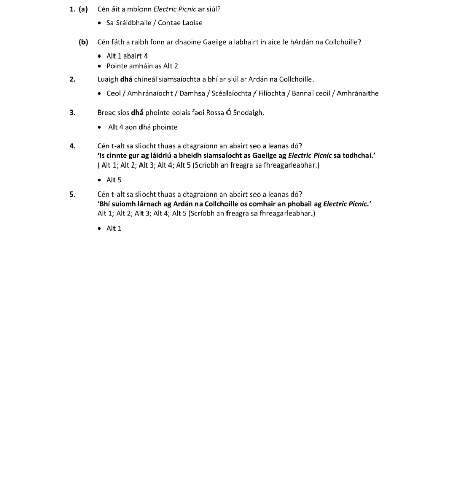 Marking Scheme Part 2