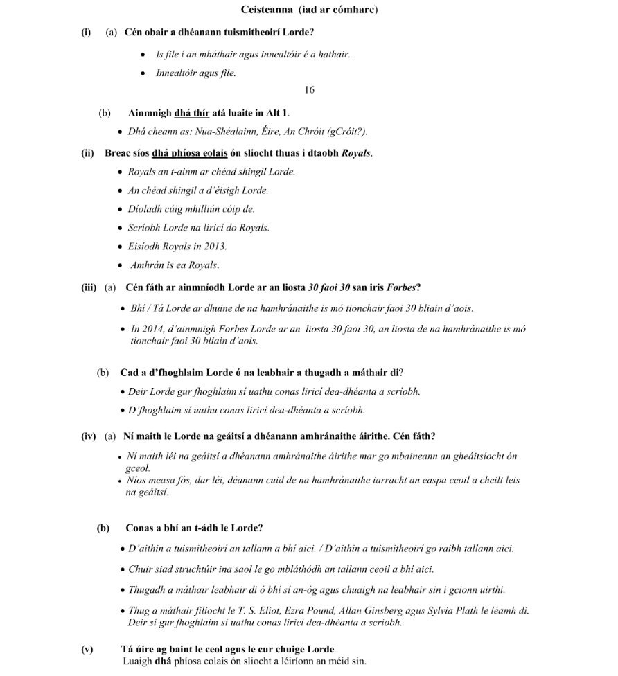 Marking Scheme Part 1
