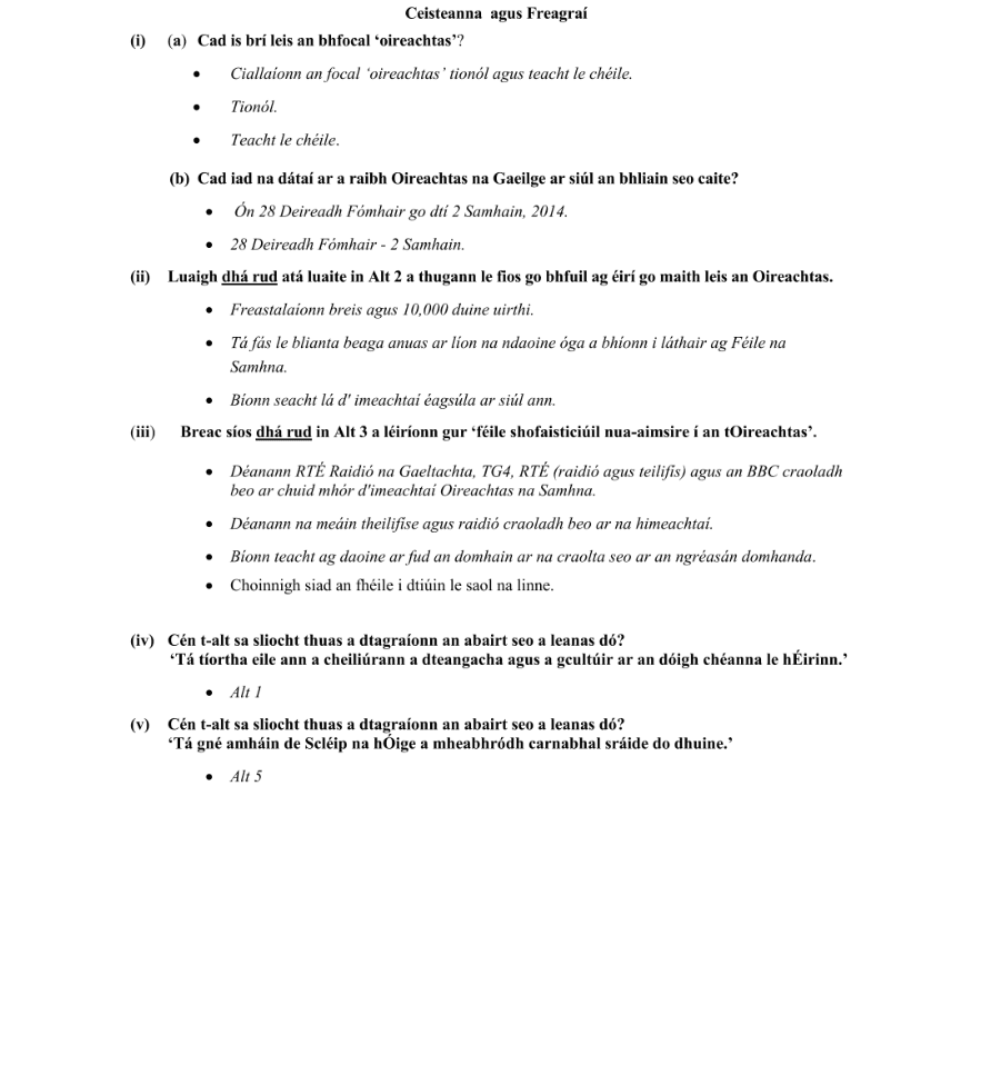Marking Scheme Part 1