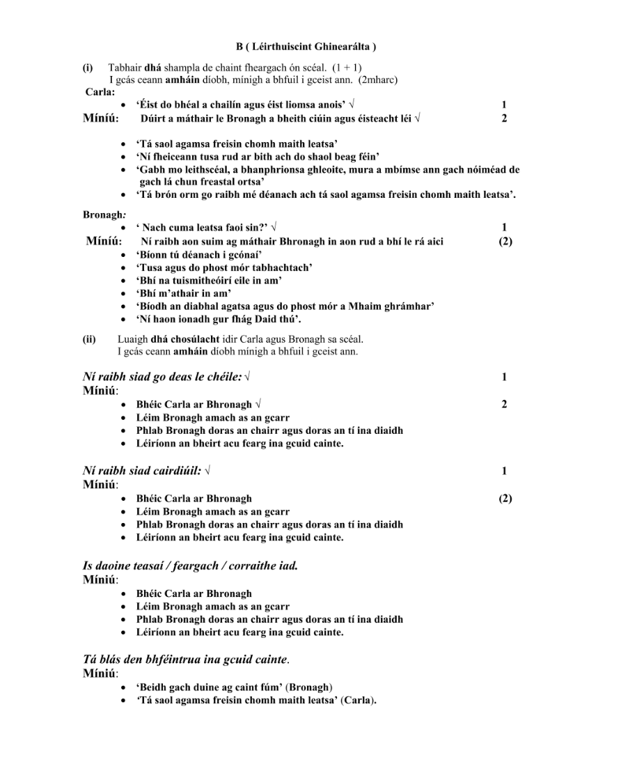 Marking Scheme Part 2