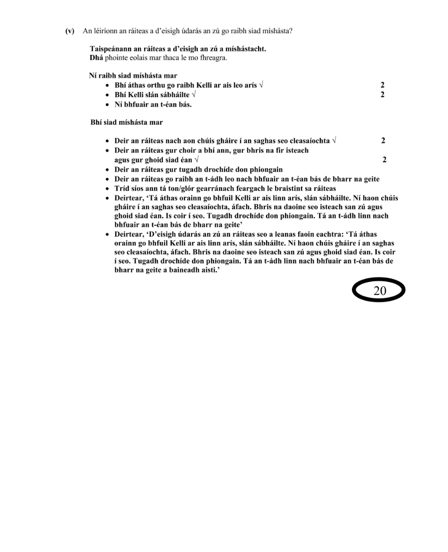 Marking Scheme Part 2