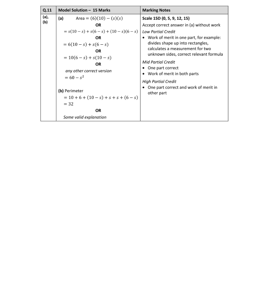 Marking Scheme Part 1