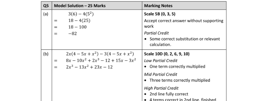 Marking Scheme Part 1