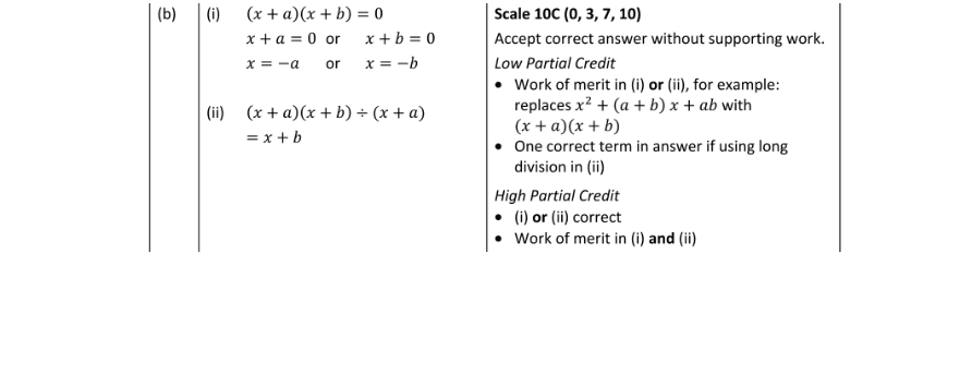 Marking Scheme Part 1