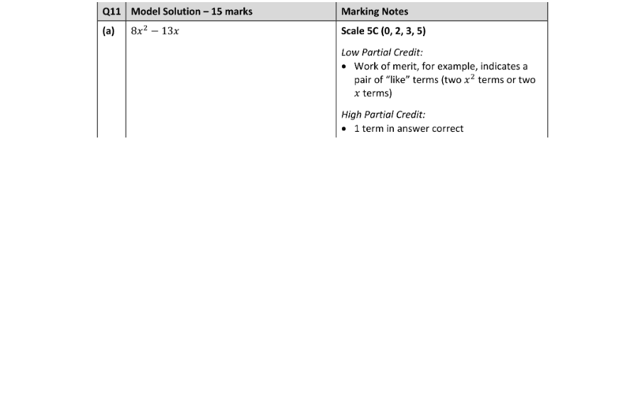 Marking Scheme Part 1