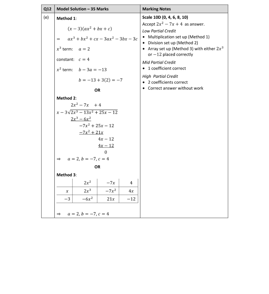 Marking Scheme Part 2