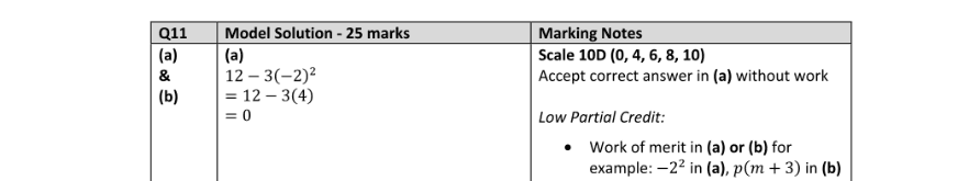 Marking Scheme Part 1