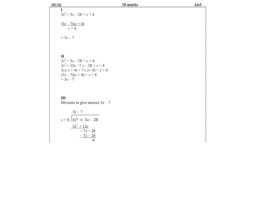 Marking Scheme Part 1