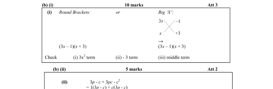 Marking Scheme Part 1