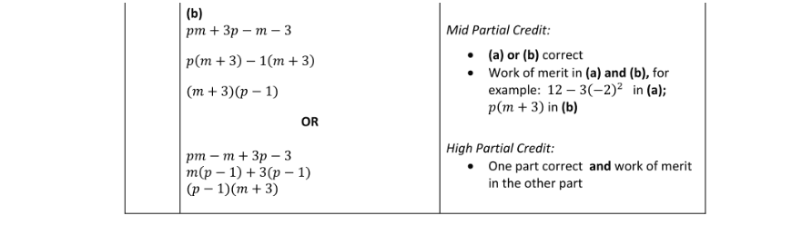 Marking Scheme Part 1