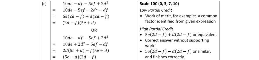 Marking Scheme Part 1