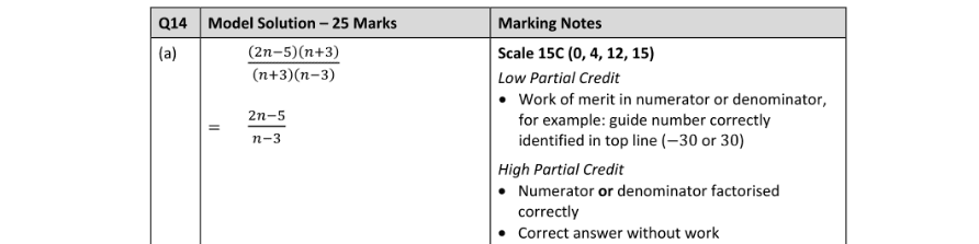 Marking Scheme Part 1