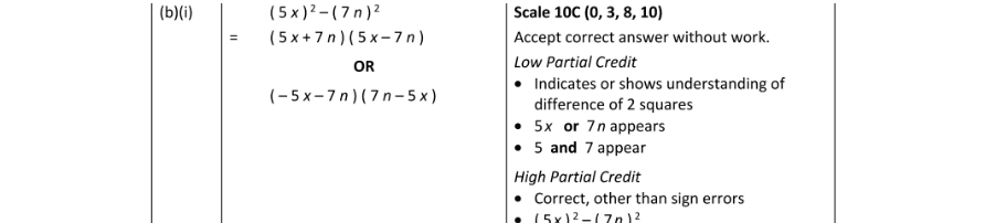 Marking Scheme Part 1