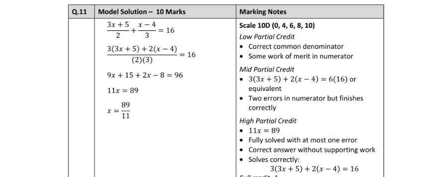 Marking Scheme Part 1