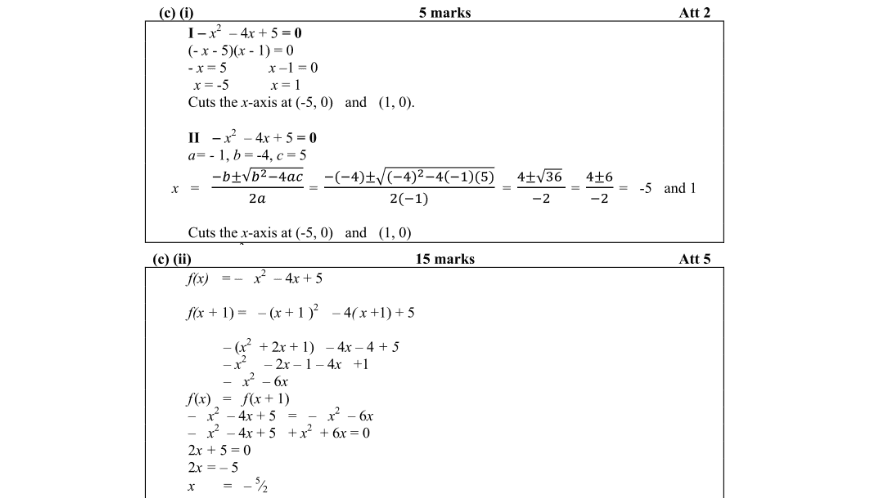 Marking Scheme Part 1