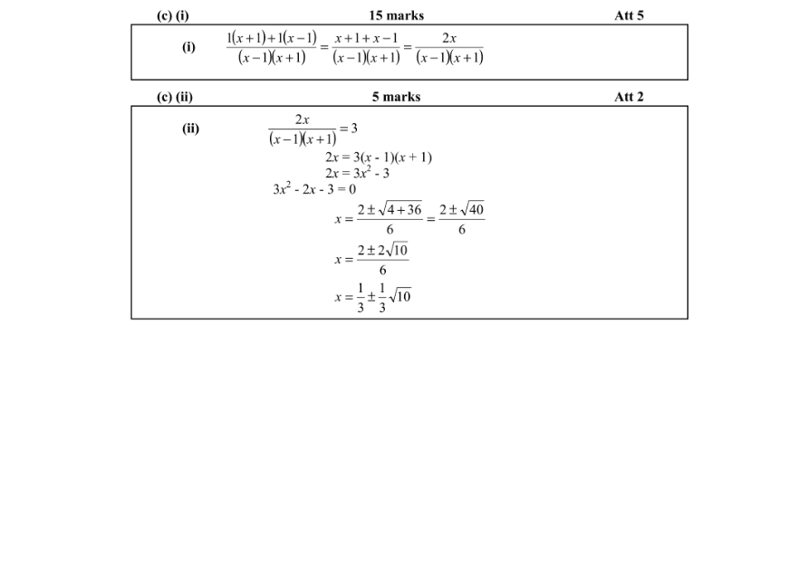 Marking Scheme Part 2