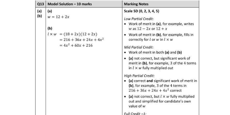Marking Scheme Part 1
