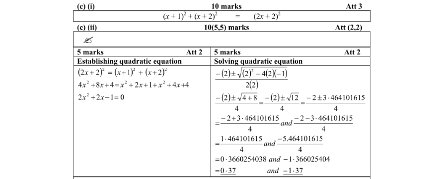 Marking Scheme Part 1