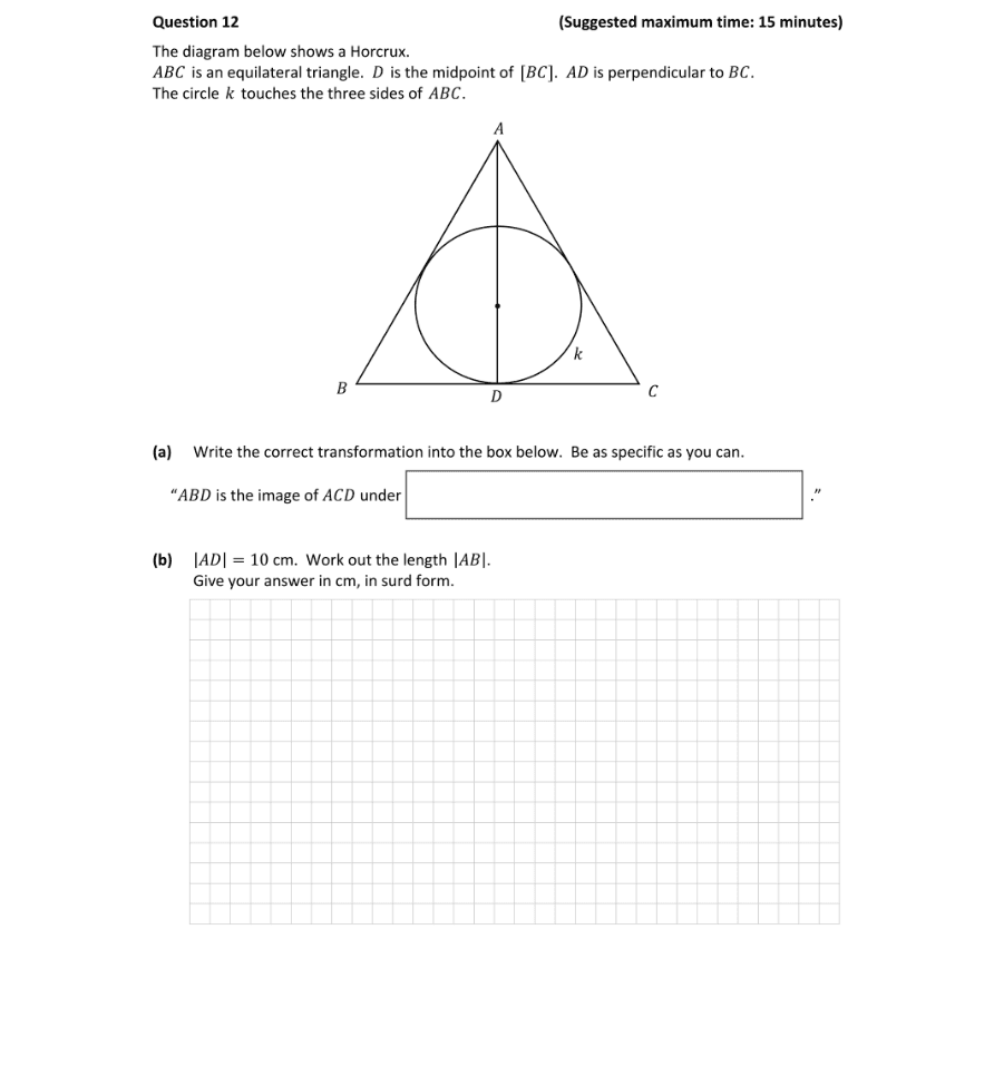 Question 2018 - 12 Part 1