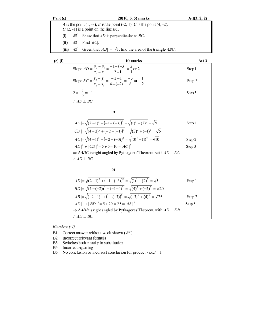 Marking Scheme Part 5