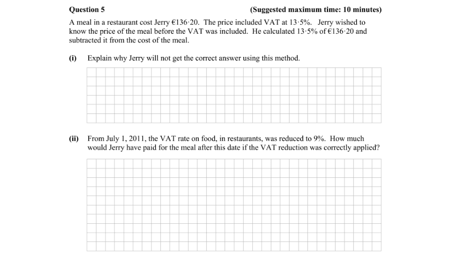 Question 2014 - 5 Part 1