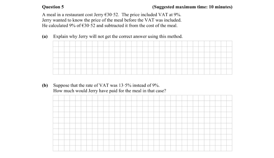 Question 2015 - 5 Part 1