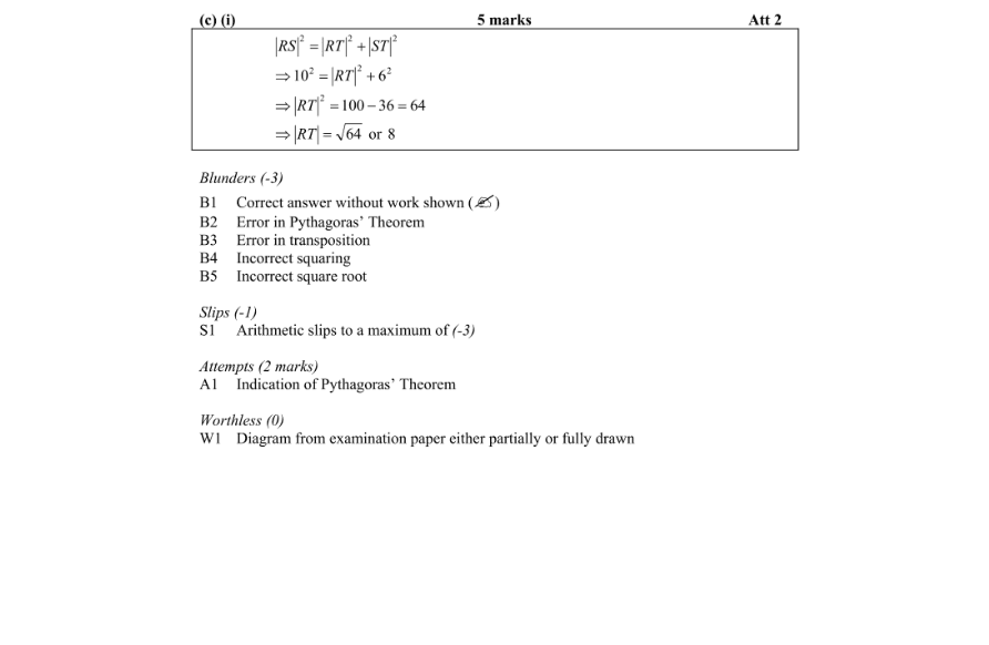 Marking Scheme Part 4