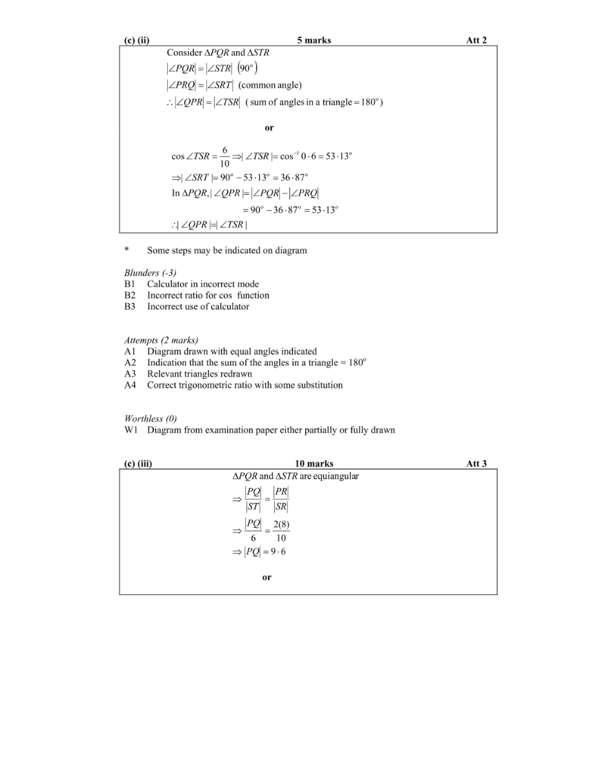 Marking Scheme Part 5