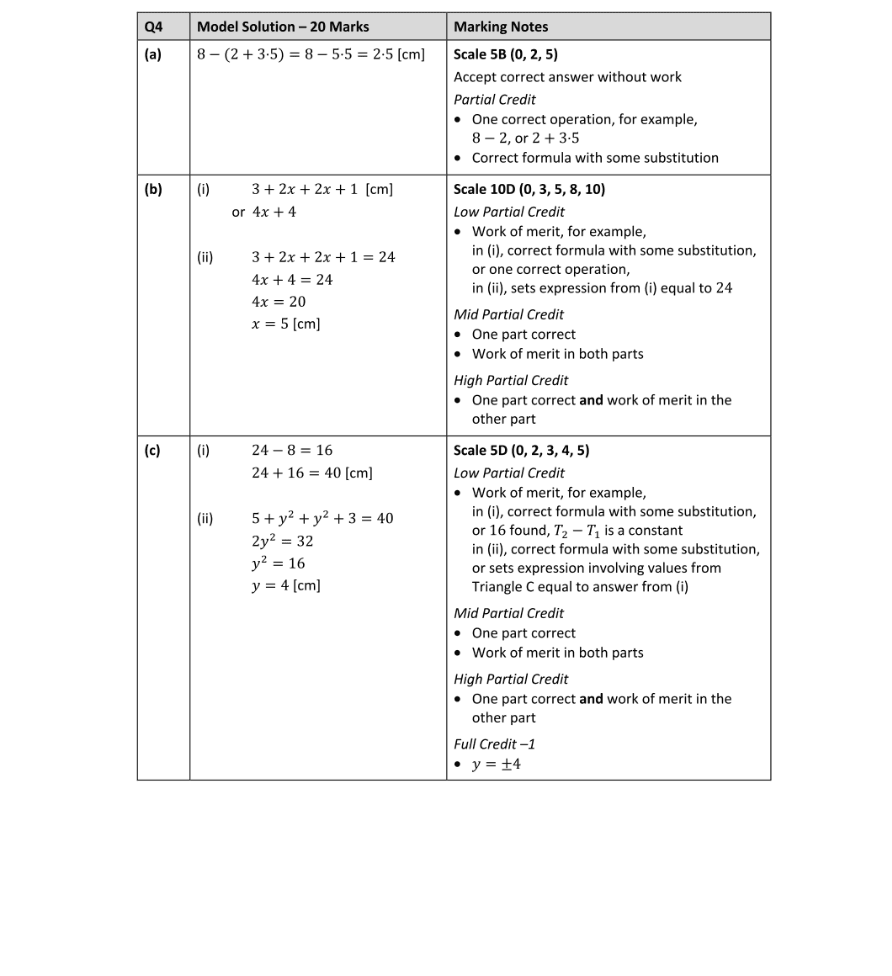 Marking Scheme Part 1