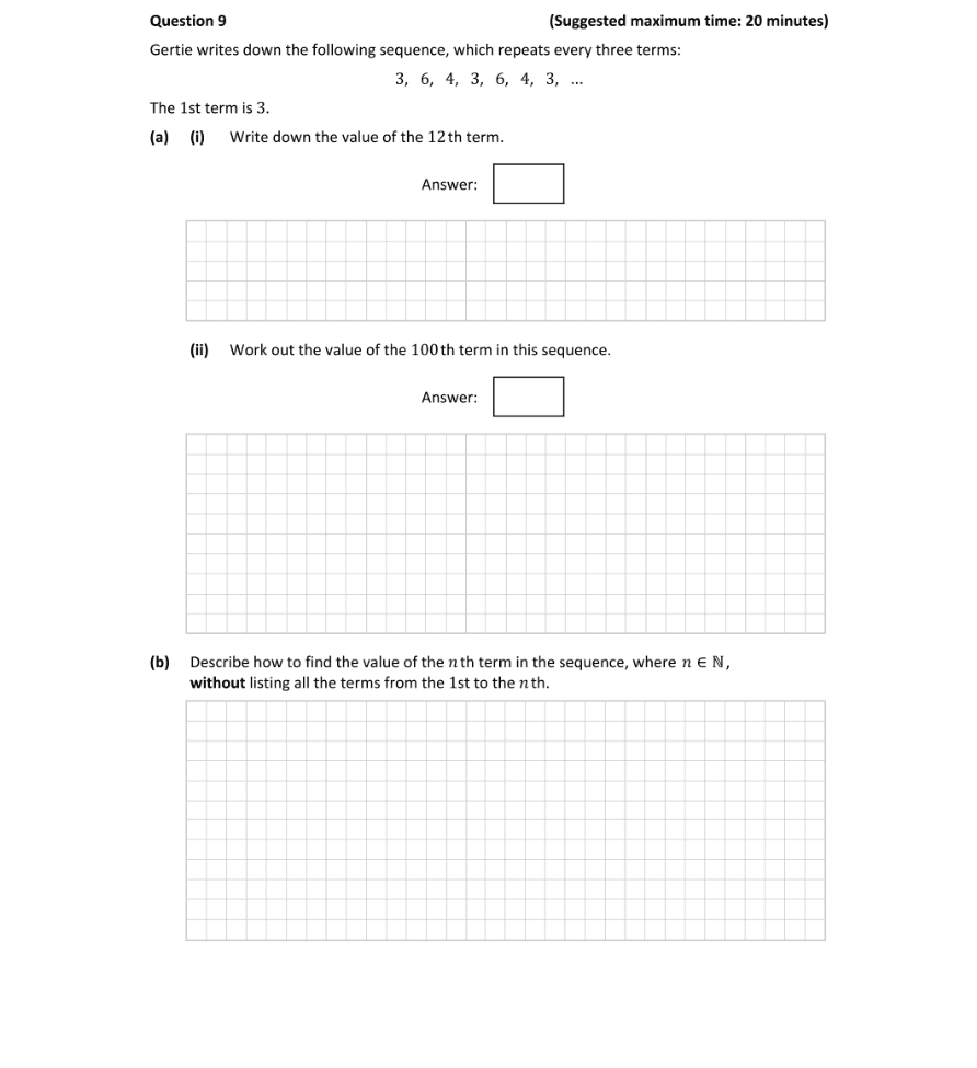 Question 2019 - 9 Part 1