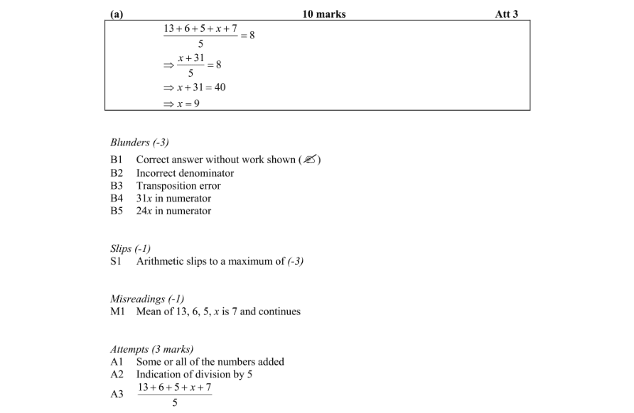 Marking Scheme Part 1