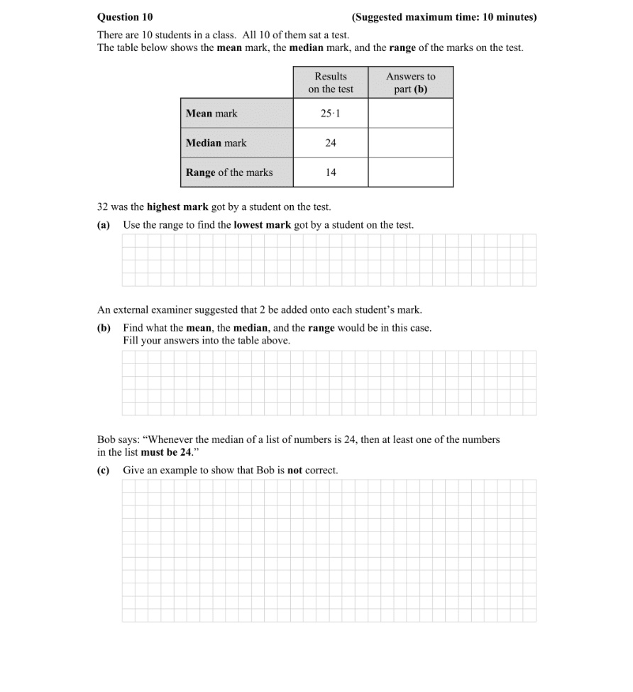 Question 2015 - 10 Part 1