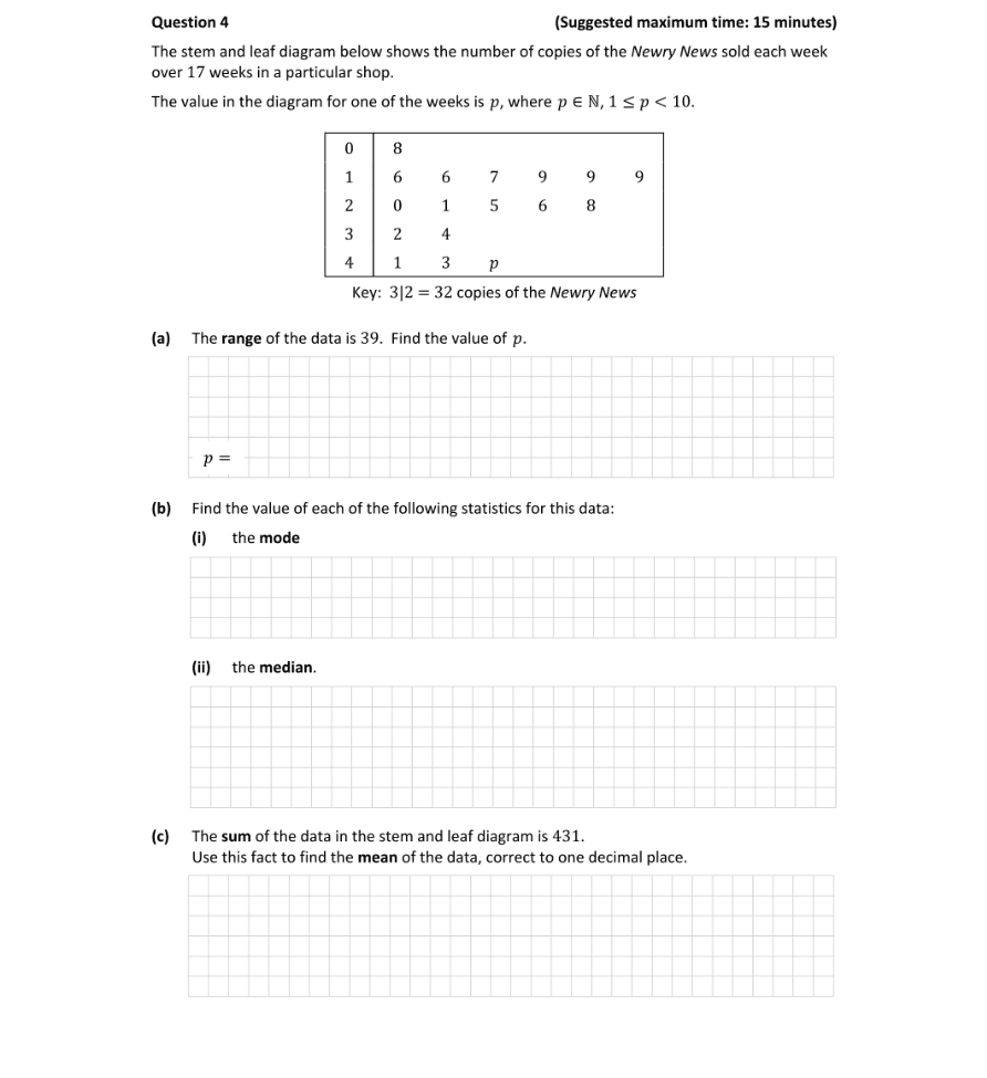 Question 2017 - 4 Part 1