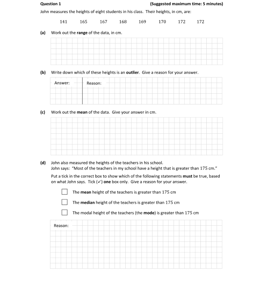Question 2019 - 1 Part 1