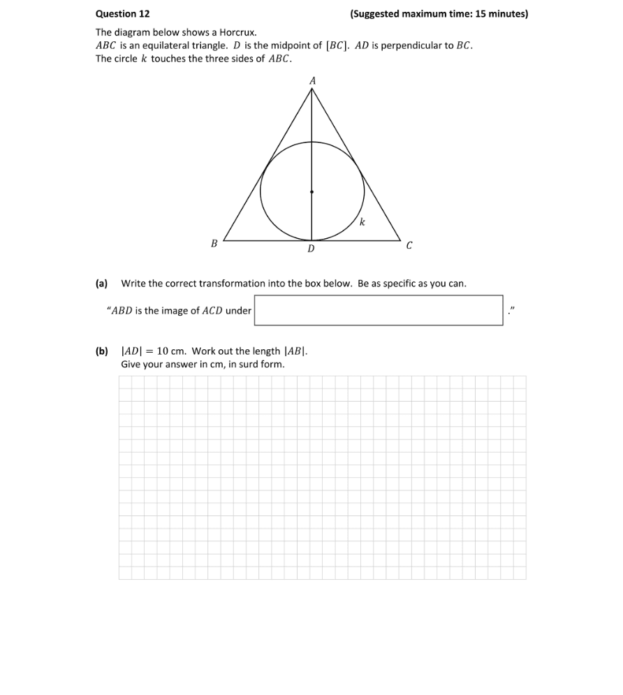 Question 2018 - 12 Part 1
