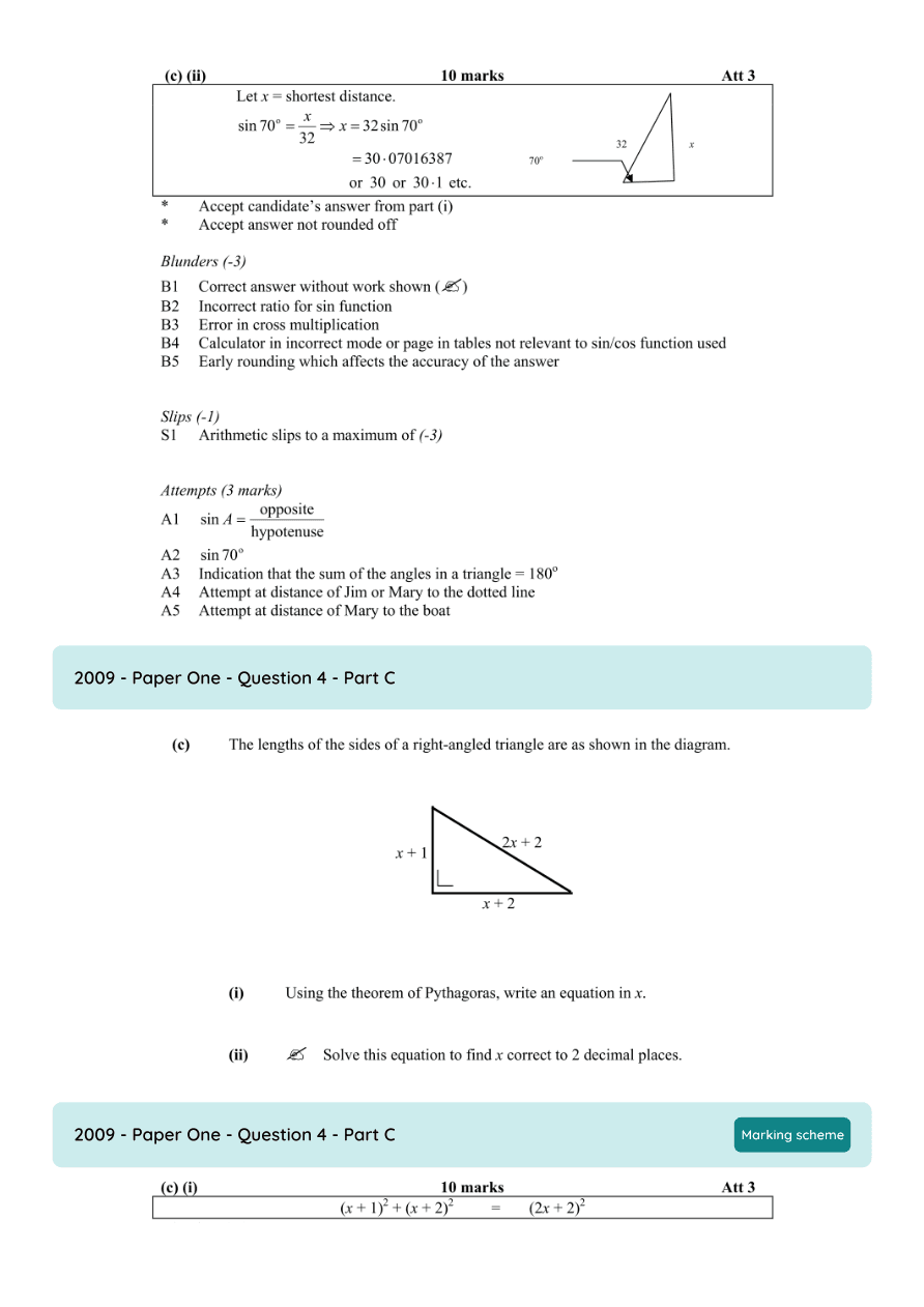Marking Scheme Part 1