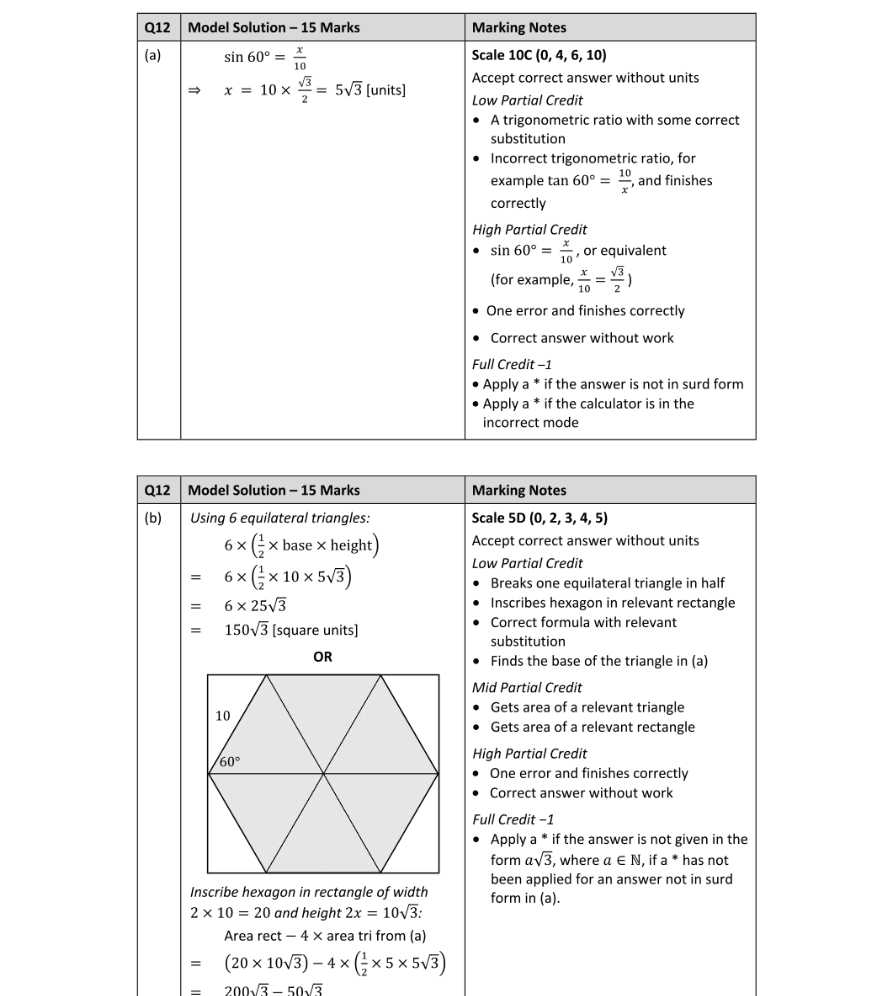Marking Scheme Part 1