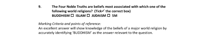 Marking Scheme Part 1