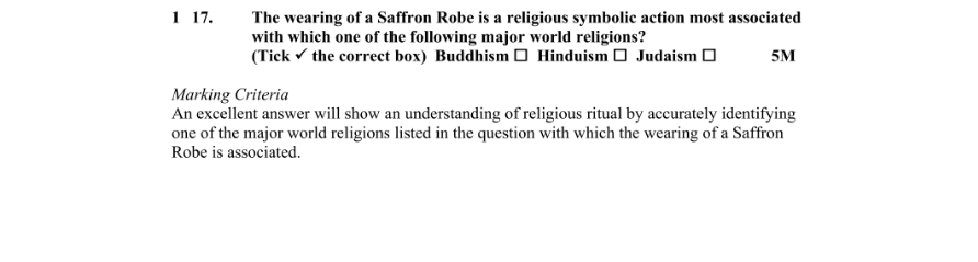 Marking Scheme Part 1