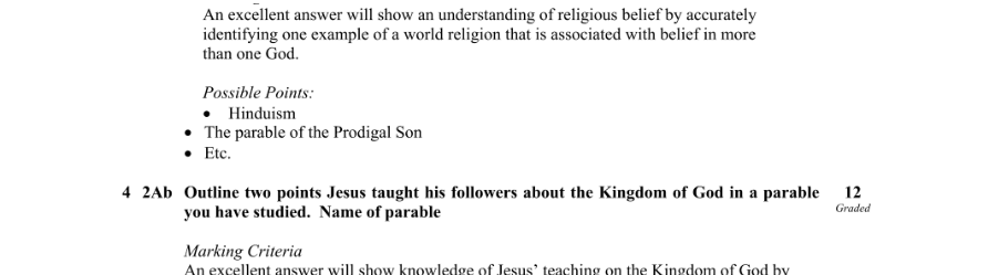 Marking Scheme Part 1