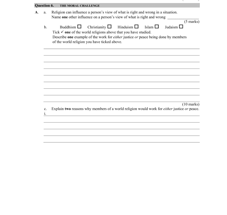 Question 2009 - 6 Part 1