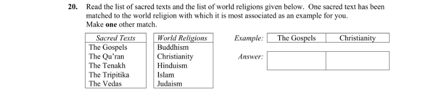 Question 2011 - 20 Part 1