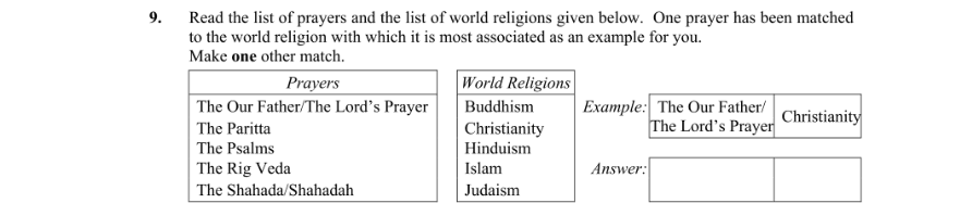 Question 2011 - 9 Part 1